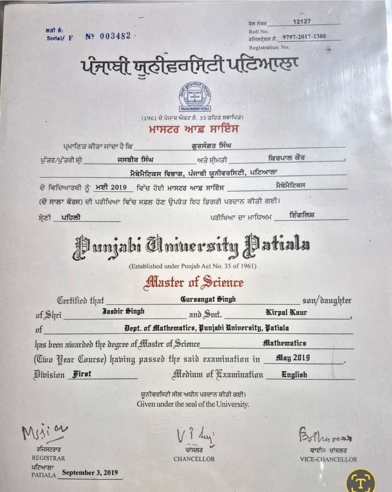 M.Sc. Mathematics Degree