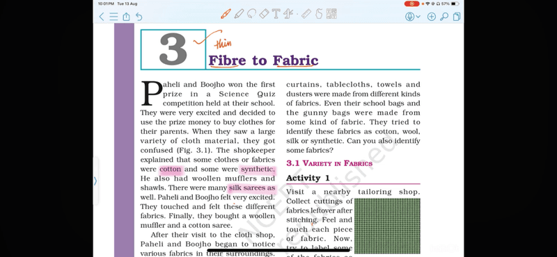 Ch -3 fibre to fabric through tablet